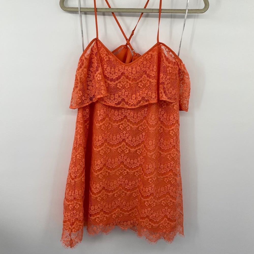 Lace Mini Dress Orange Small New with Tag